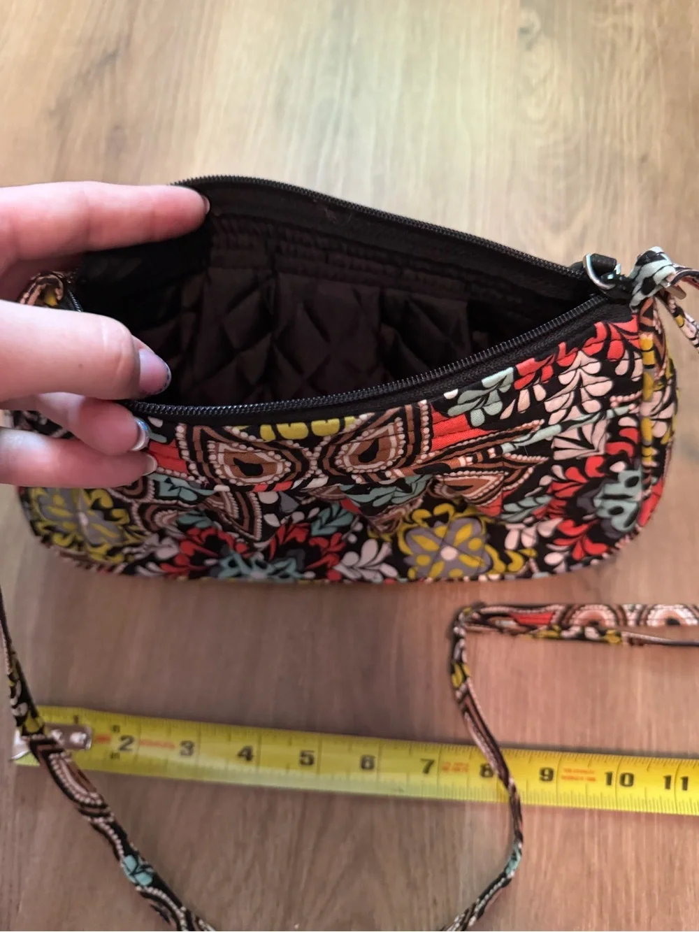 Vera Bradley Black Multi Floral Paisley Crossbody